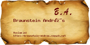 Braunstein András névjegykártya